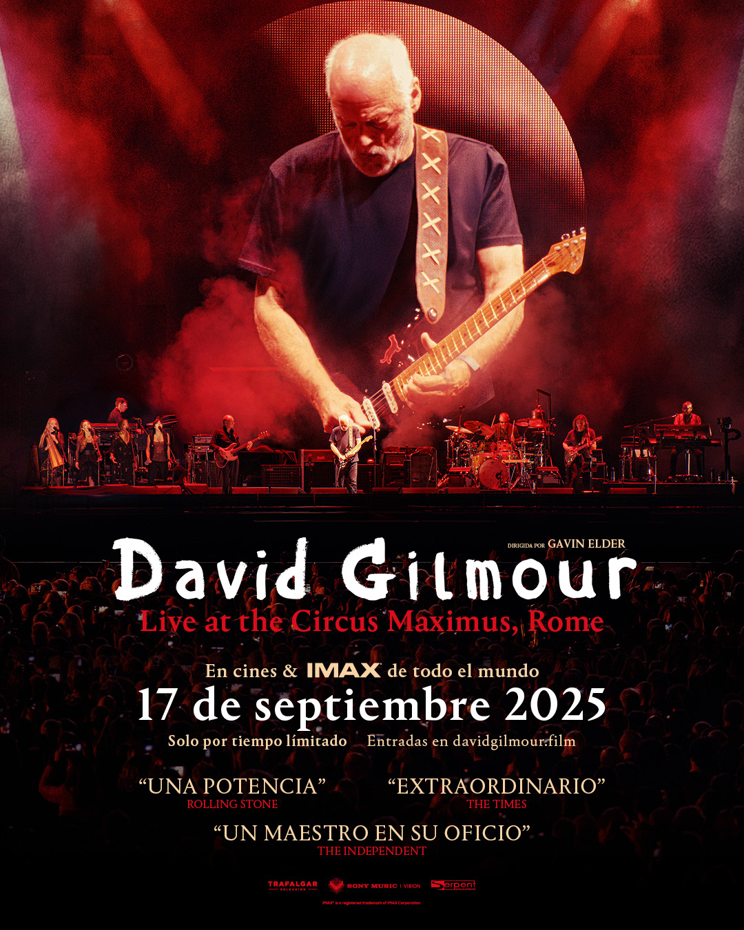 Nuevo film en vivo de David Gilmour llegará a salas chilenas